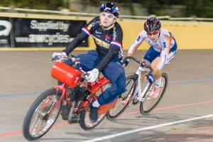 Josh Mitchell of Bicester Millennium wins the Senior B Derny